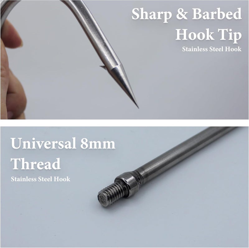 Dutiplus Telescopic Fish Gaff with 1~5 Teeth Assorted harpoons Barbed, Sea and Ice Fishing Spear Gig for Hunting Fish Frog Mole - Image 2